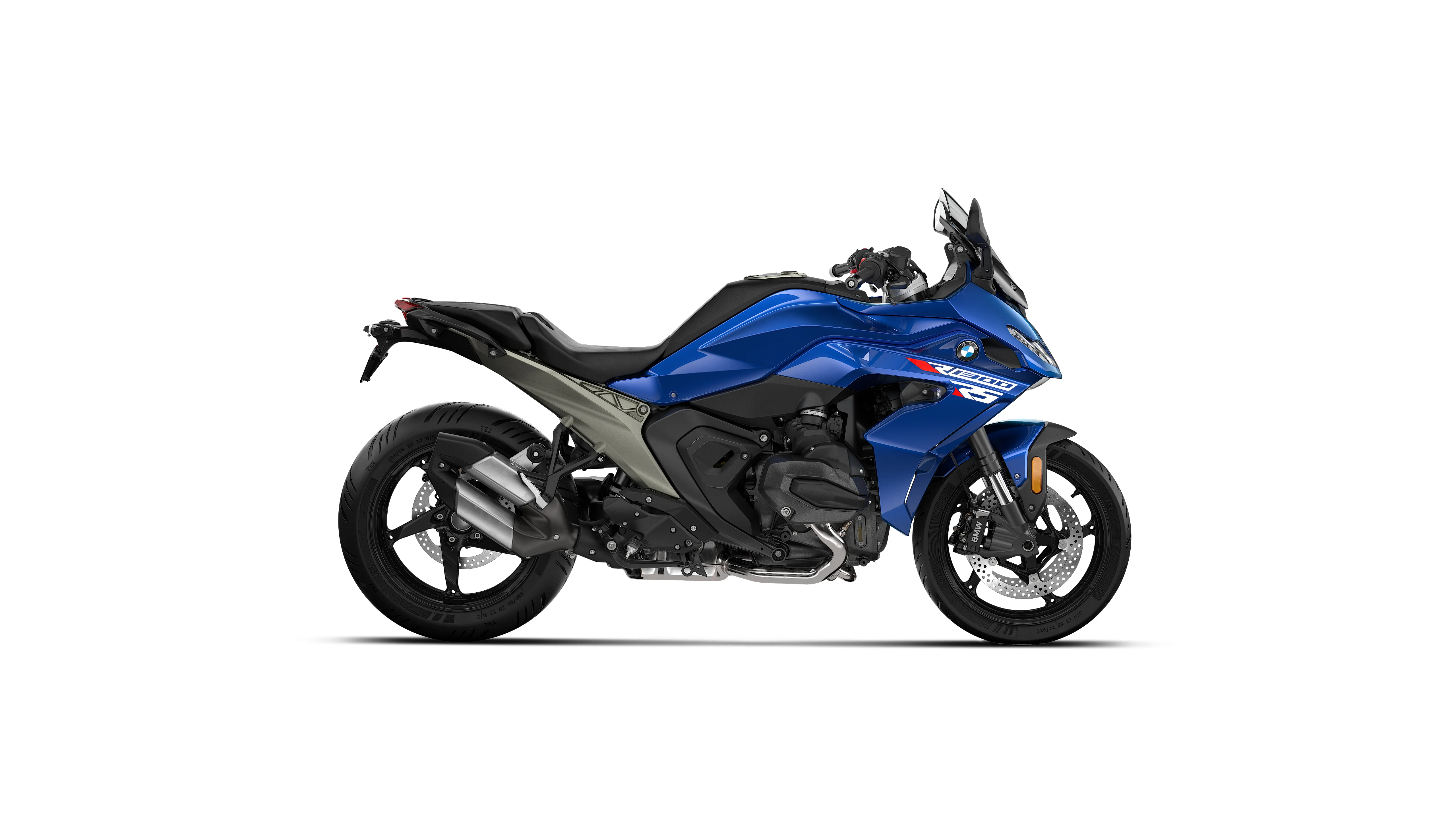 2026 BMW R 1300 RS Racing Blue Metallic right-side profile on a white background.