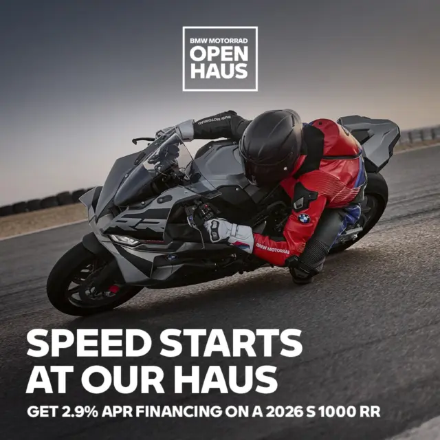 Our Open Haus Sales Event is your chance to get up close with BMW models like the S 1000 RR, where speed begins. Its 205hp ShiftCam engine delivers immediate acceleration, while the aerodynamic winglets increase downforce.

Plus, enjoy special offers, including 2.9% APR financing on the 2026 S 1000 RR. 

Come for the rides. Stay for the vibes. 

Our Haus is Your Haus. See you there! Click for offer details. #S1000RR #MakeLifeARide #BMWMotorrad #NorCalBMWMotorcycles