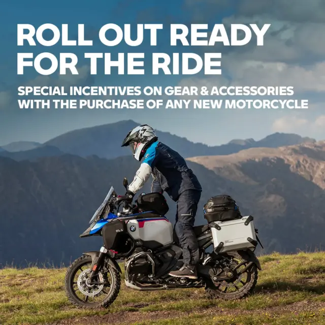 For a limited time get 20% off Gear and 10% off Accessories with the purchase of any new BMW Motorcycle. Plus, add your purchase to your monthly payment when you finance through BMW Financial Services. Offer valid through October 31, 2026. #MakeLifeARide #BMWMotorradUSA #NorCalBMWMotorcycles