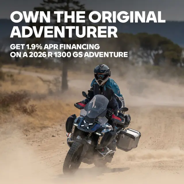 Own the original adventurer. Get 1.9% APR financing on the 2026 R 1300 GS Adventure for a limited time. Come for a test ride today! View offer details. #R1300GSAdventure #MakeLifeARide #BMWMotorrad
#NorCalBMWMotorcycles