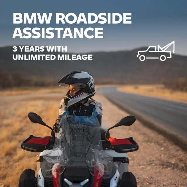 When it comes to overall value, BMW Motorrad leads the pack with the Ultimate Ownership Experience. Enjoy the open road with confidence and peace of mind knowing you’re equipped with best-in-class ownership perks including up to 3 year or 36,000 mile limited New Vehicle Warranty and 3 years Roadside Assistance along with available Intelligent Emergency Call on most models. Plus, every new BMW Motorcycle comes with a complimentary Break-In Service.