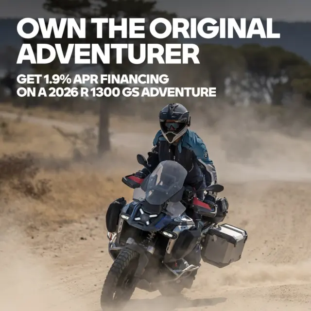 Own the original adventurer. Get 1.9% APR financing on the 2026 R 1300 GS Adventure for a limited time. Come for a test ride today! View offer details. #R1300GSAdventure #MakeLifeARide #BMWMotorrad
#NorCalBMWMotorcycles