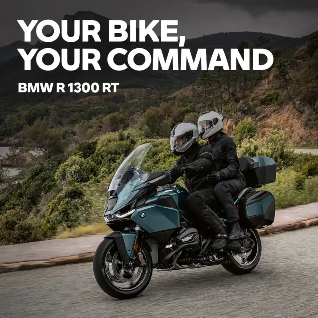 Experience a high standard of touring on the R 1300 RT.
Its 145 hp twin-cylinder, boxer engine delivers 110 lb-ft of torque. With the available Dynamic Chassis Adaptation, you can adjust your riding experience with ease – to suit your preferences exactly. Available advanced technology like the Automated Shift Assistant and Riding Assistant reduce your effort so you can focus on what matters most: the road ahead.

Ride away on the R 1300 RT today and see what distance really feels like. Schedule your demo ride right now.  #MakeLifeARide #BMWMotorrad #NorCalBMWMotorcycles